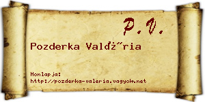 Pozderka Valéria névjegykártya