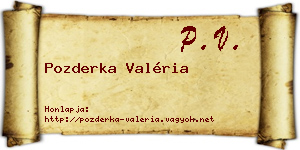 Pozderka Valéria névjegykártya